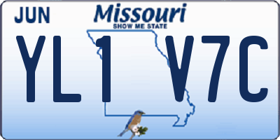 MO license plate YL1V7C
