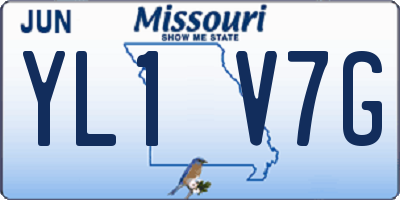 MO license plate YL1V7G