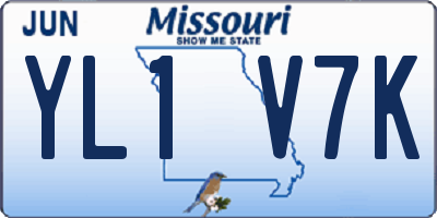 MO license plate YL1V7K