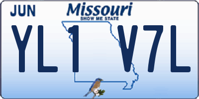 MO license plate YL1V7L