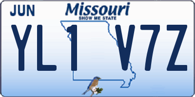 MO license plate YL1V7Z