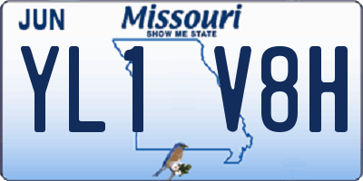 MO license plate YL1V8H
