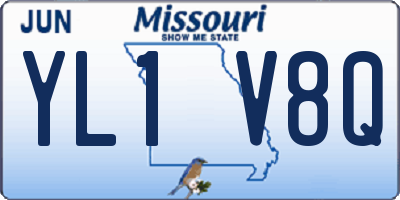MO license plate YL1V8Q