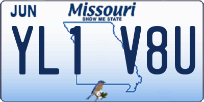 MO license plate YL1V8U
