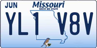 MO license plate YL1V8V