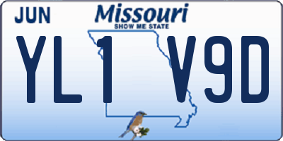 MO license plate YL1V9D