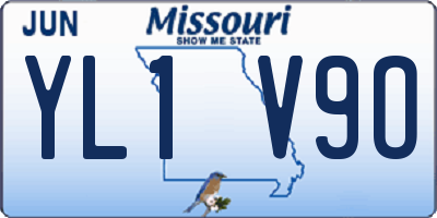 MO license plate YL1V9O
