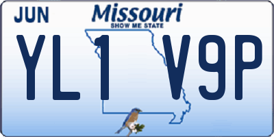MO license plate YL1V9P