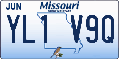 MO license plate YL1V9Q