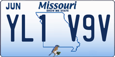 MO license plate YL1V9V