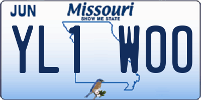 MO license plate YL1W0O