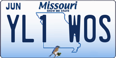 MO license plate YL1W0S