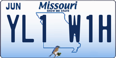 MO license plate YL1W1H