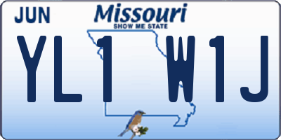 MO license plate YL1W1J