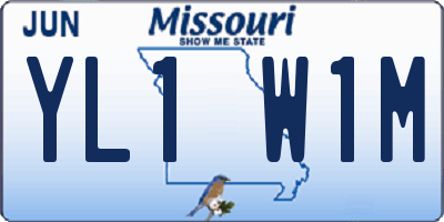 MO license plate YL1W1M