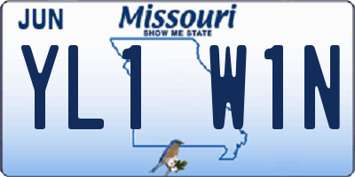 MO license plate YL1W1N