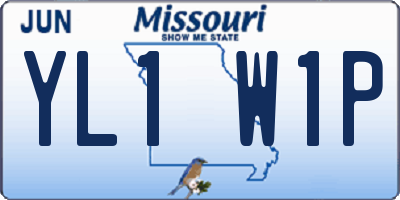 MO license plate YL1W1P