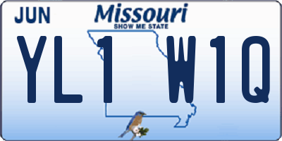MO license plate YL1W1Q