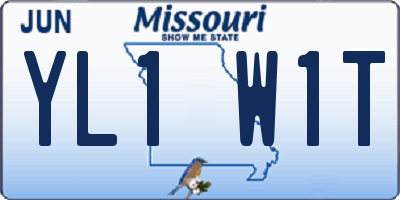 MO license plate YL1W1T