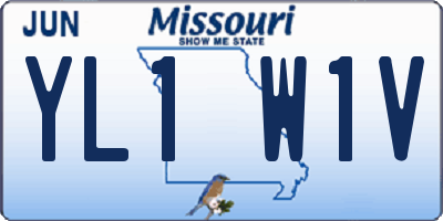 MO license plate YL1W1V