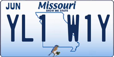 MO license plate YL1W1Y