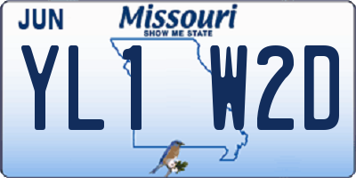 MO license plate YL1W2D