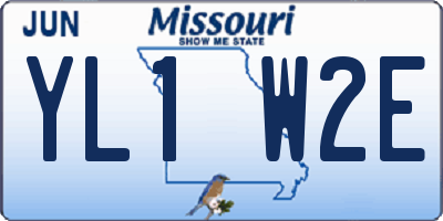 MO license plate YL1W2E