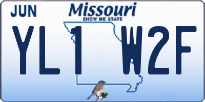MO license plate YL1W2F