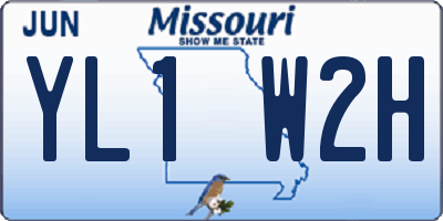 MO license plate YL1W2H