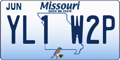 MO license plate YL1W2P