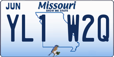 MO license plate YL1W2Q