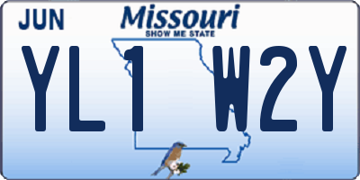MO license plate YL1W2Y