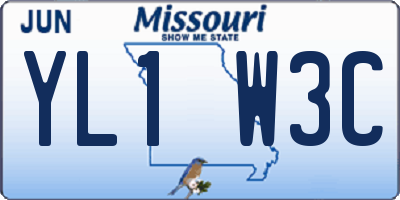 MO license plate YL1W3C