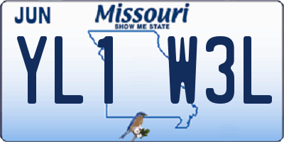 MO license plate YL1W3L