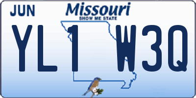 MO license plate YL1W3Q