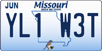 MO license plate YL1W3T