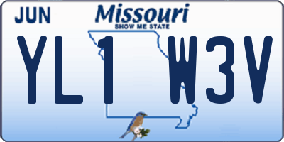 MO license plate YL1W3V