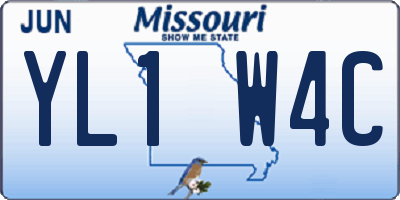 MO license plate YL1W4C
