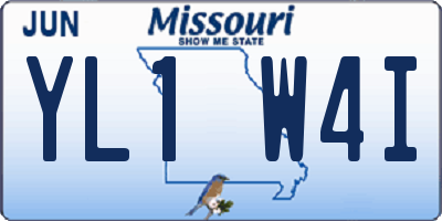 MO license plate YL1W4I