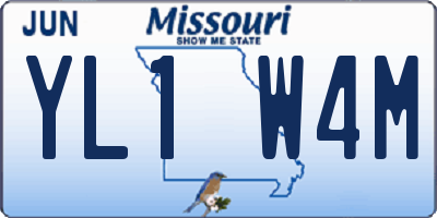 MO license plate YL1W4M