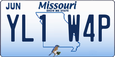 MO license plate YL1W4P
