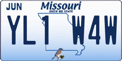 MO license plate YL1W4W