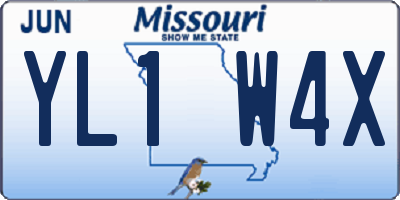 MO license plate YL1W4X