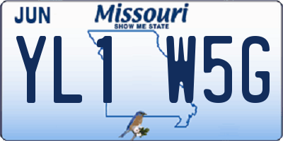 MO license plate YL1W5G
