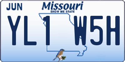 MO license plate YL1W5H