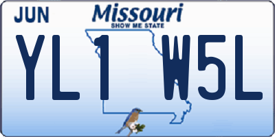 MO license plate YL1W5L