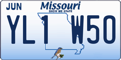 MO license plate YL1W5O