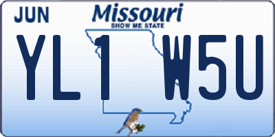 MO license plate YL1W5U