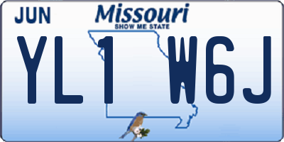 MO license plate YL1W6J