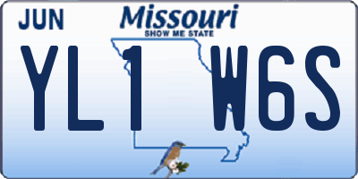 MO license plate YL1W6S